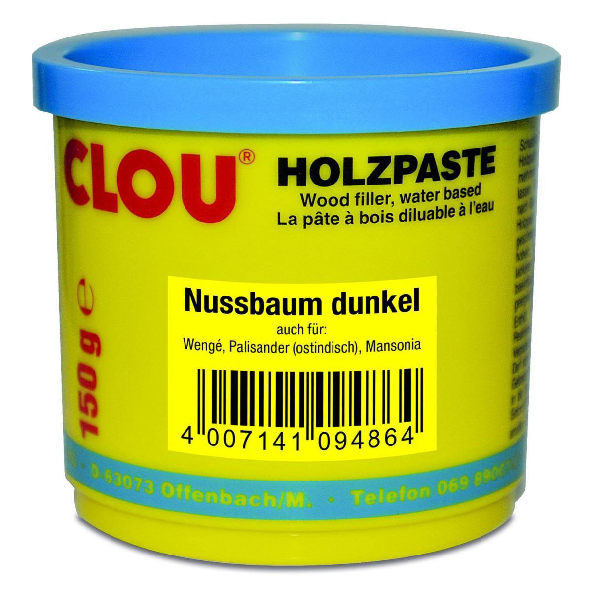 Clou Holzpaste 150 g, Nussbaum dunkel