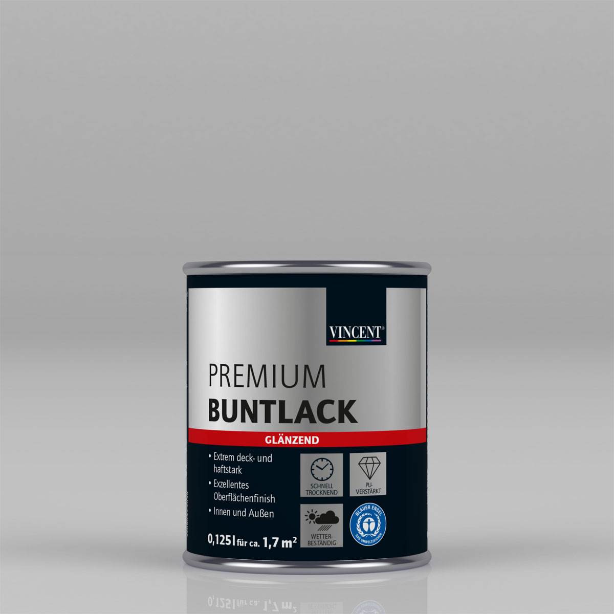 Premium Buntlack „RAL 9005 Tiefschwarz“ glänzend, 125 ml