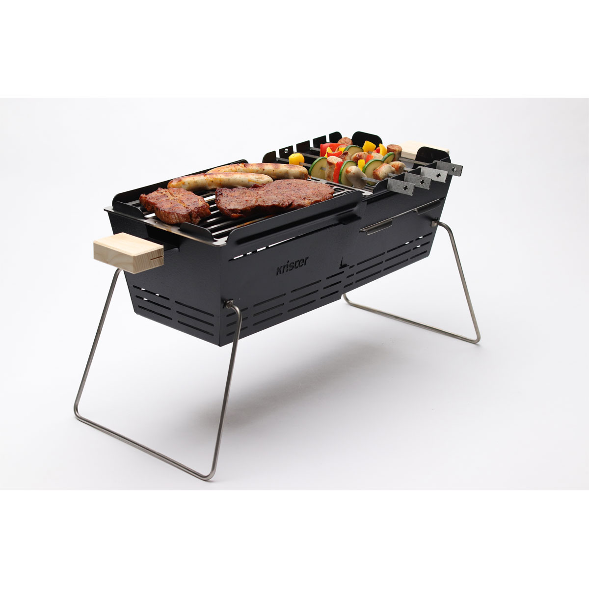 Knister Holzkohlegrill Original Grillfläche 20 x 28-49 cm auseinanderziehbar Bild 4