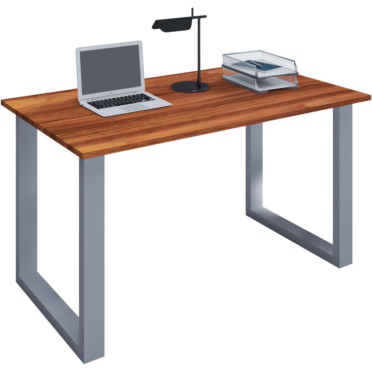 Schreibtisch „Lona“, 80x50 cm, U-Fußgestell, grau/weiß