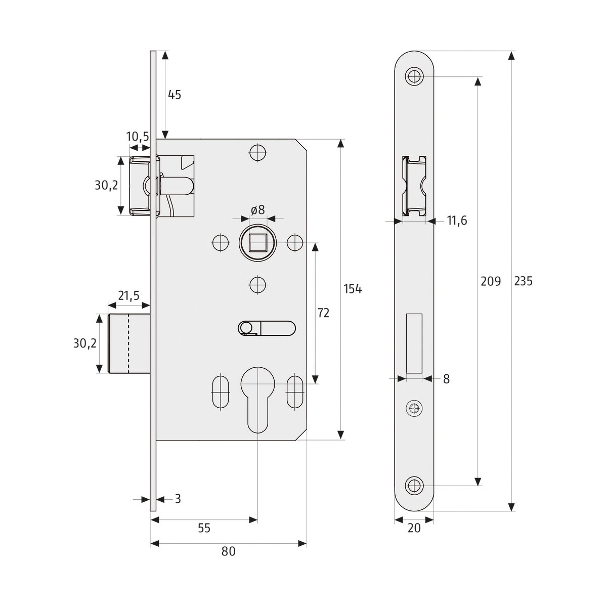 Abus Einsteckschloss ES Bad Bild 2