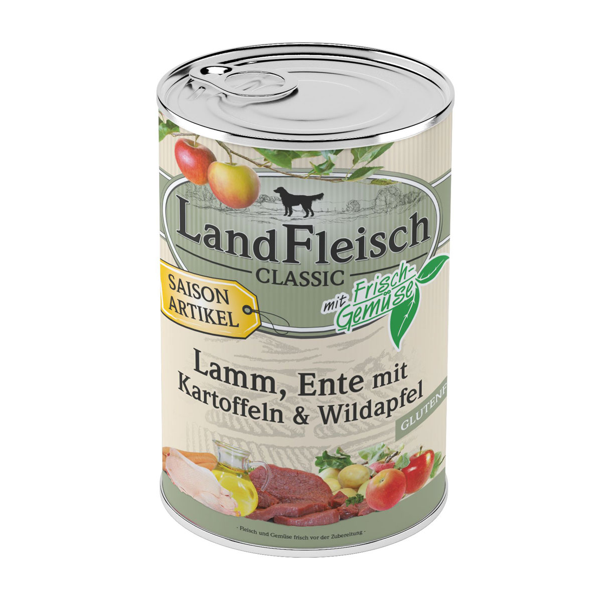 Landfleisch Classic Pur Lamm und Ente und Kartoffel und Wildapfel 400g