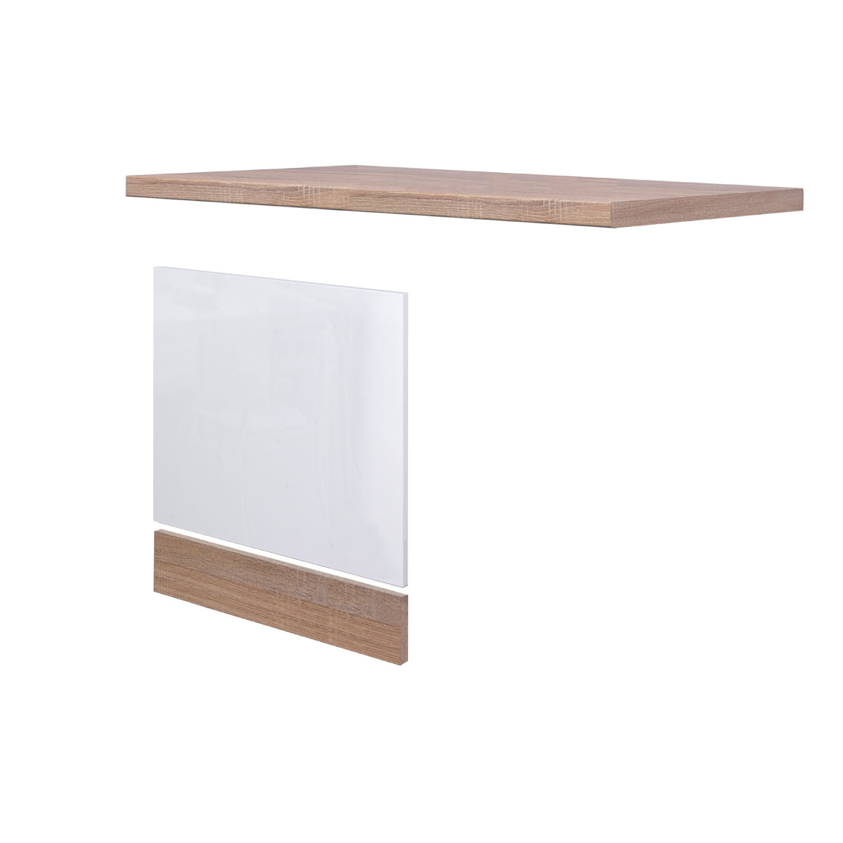 Flex-Well Geschirrspülerblenden-Set „Valero“, 3-teilig, weiß/Sonoma Eiche