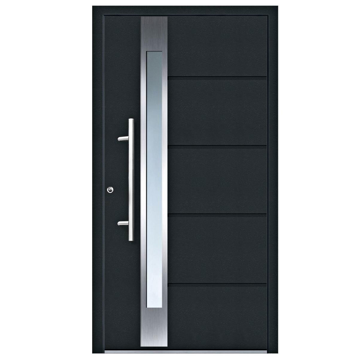 Aluminium-Sicherheitshaustür Rom Superior 60 mm anthrazit 100 x 200 cm Anschlag links inkl Griffset Bild 1