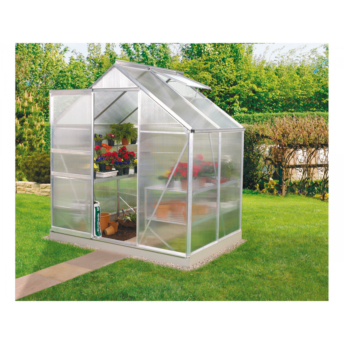 Vitavia Gewächshaus Venus 2500 2,55m² 6 mm Hohlkammerplatte silber