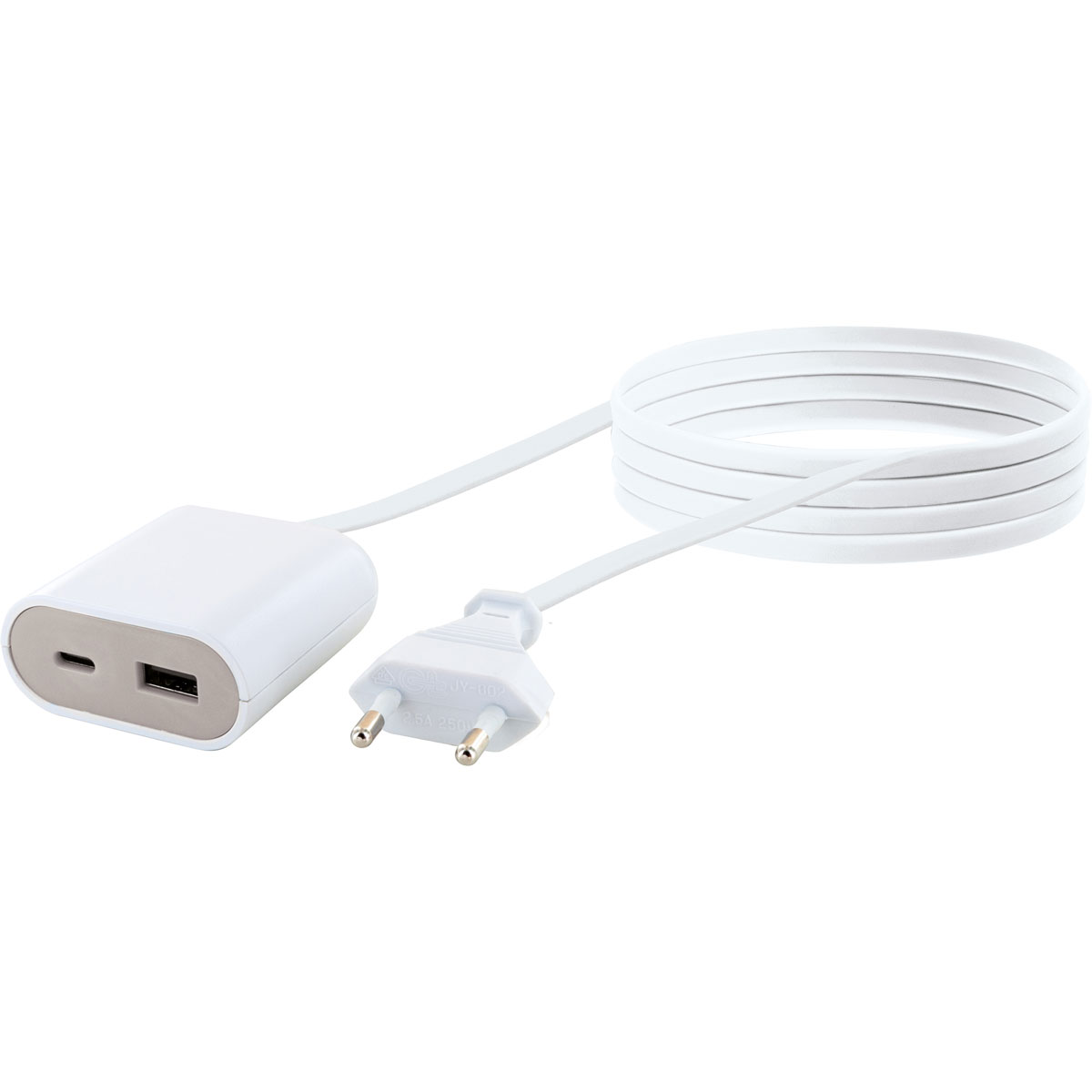 Schwaiger  Ladeadapter-Verlängerung 2,5 m 230 V weiß