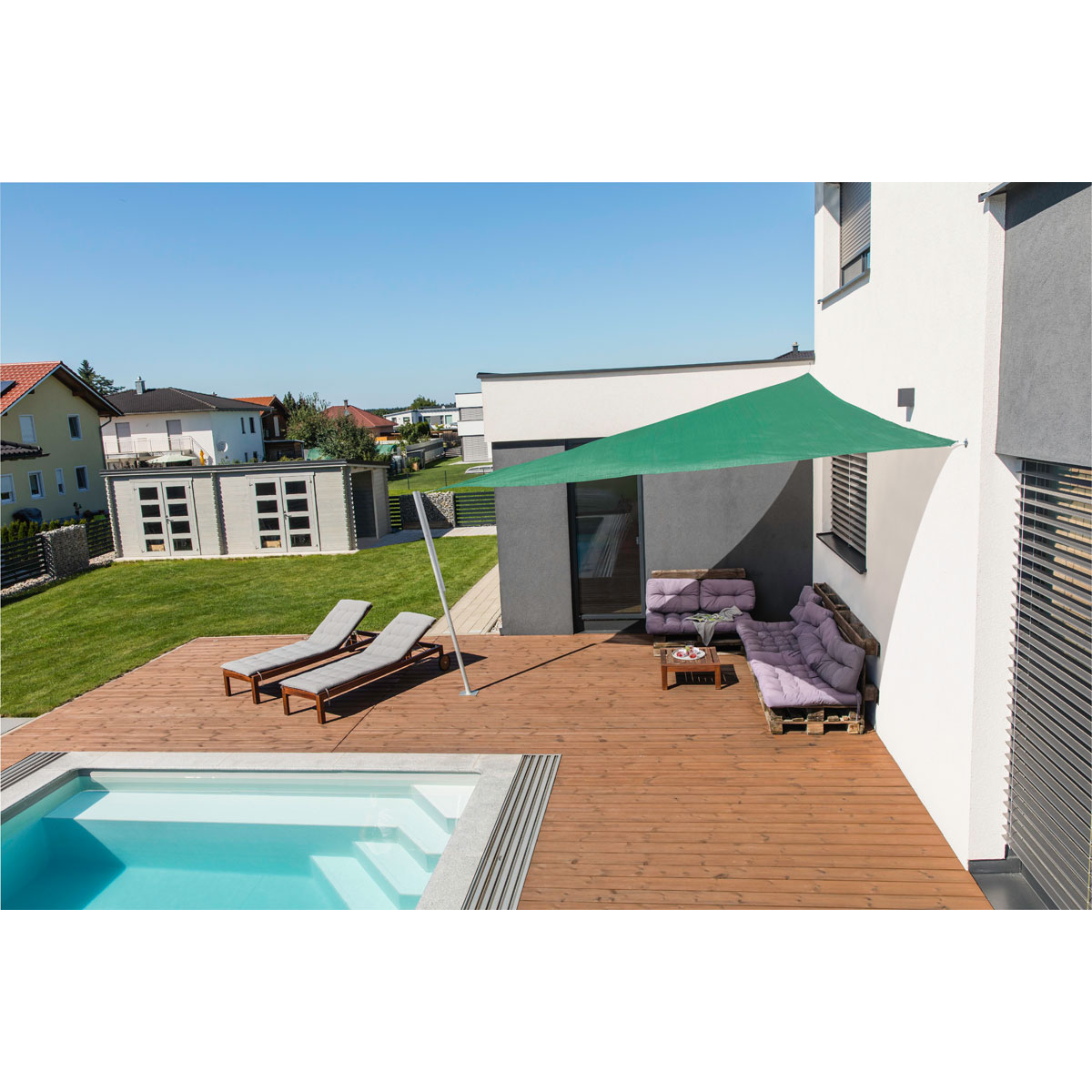 Dreieck-Segel Capri 5 x 5 x 5 m olive Bild 2