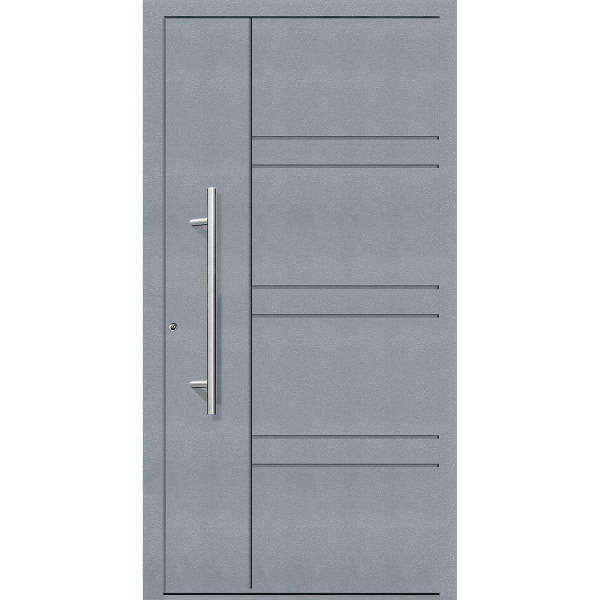 Aluminium Sicherheits-Haustür Cagliari Exklusiv 75 mm grau 100 x 210 cm Anschlag rechts inkl Griffset