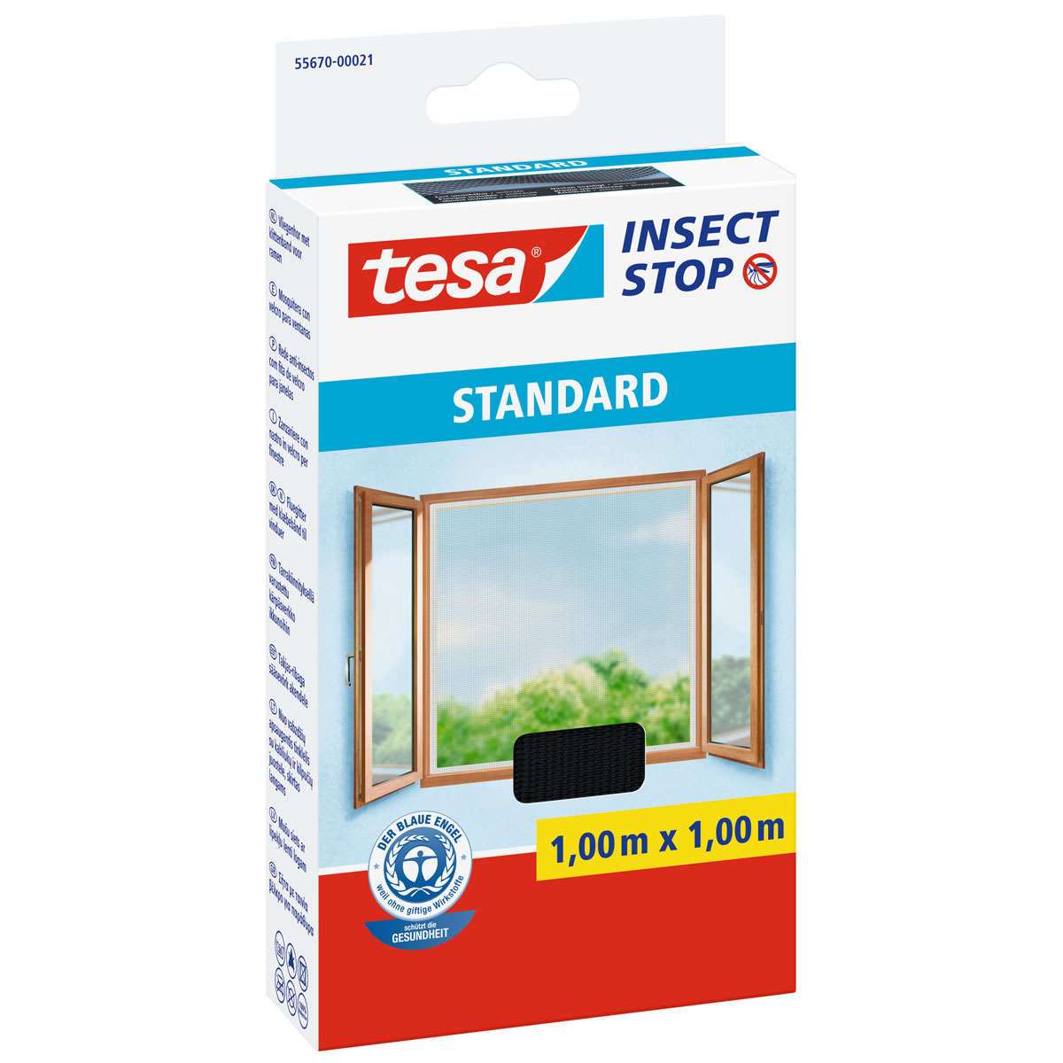 Tesa Fliegengitter Standard für Fenster anthrazit 1 x 1 m