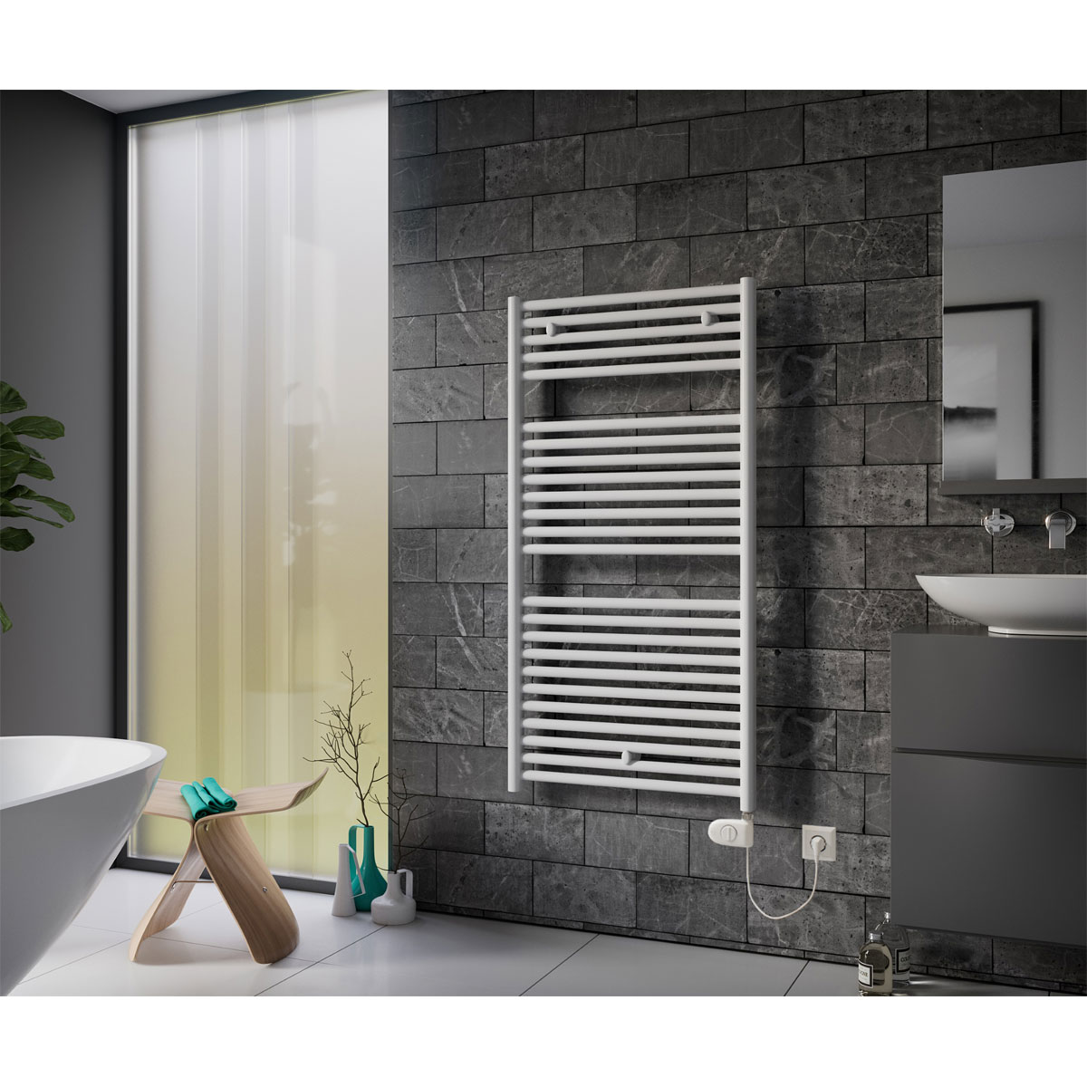 Ximax  Elektrischer Handtuchwärmer Lux 1194 x 600 mm 600 Watt Typ 3 Weiß