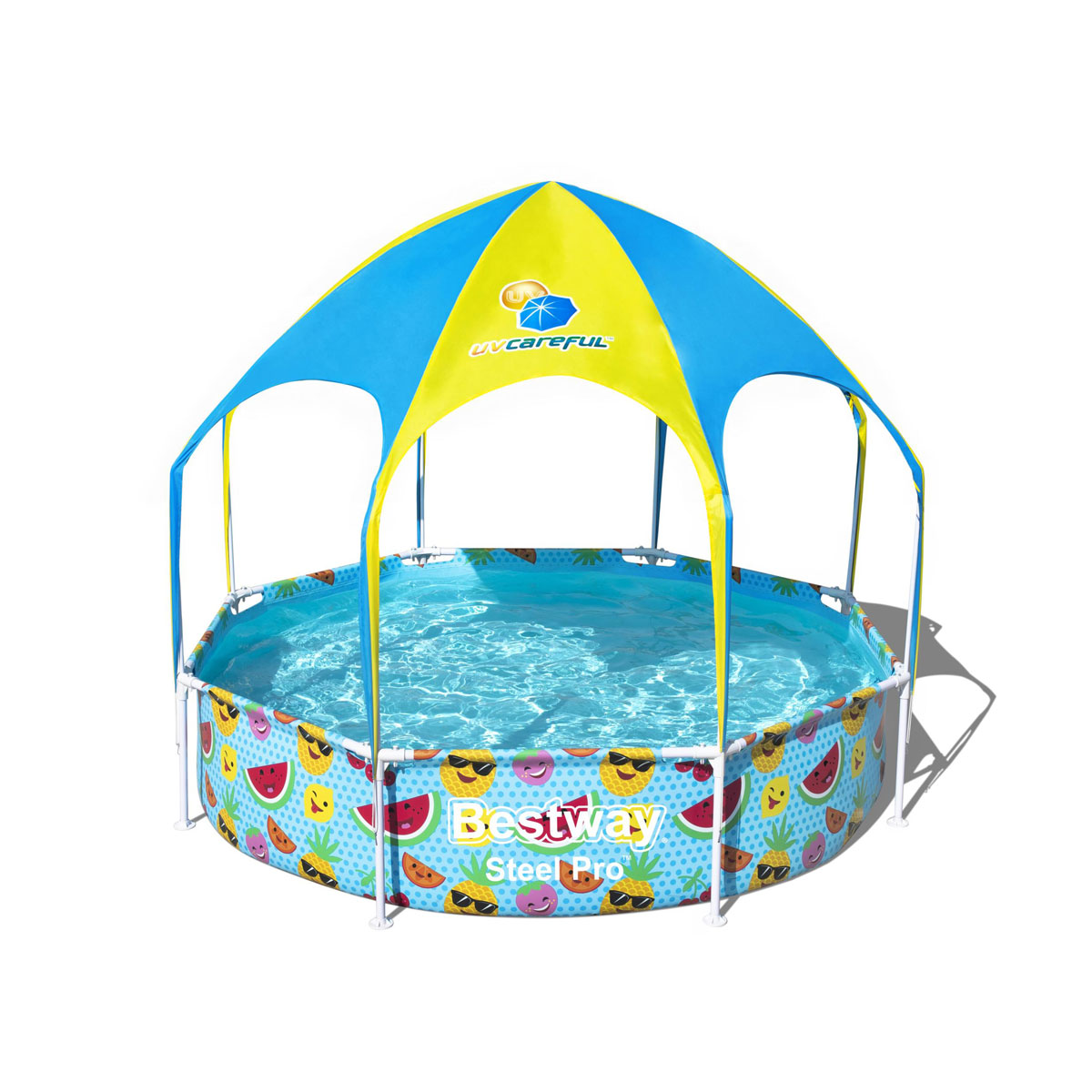 Bestway Stahlwandpool Splash-in-Shade mit Sonnendach 244 x 51 cm bunt