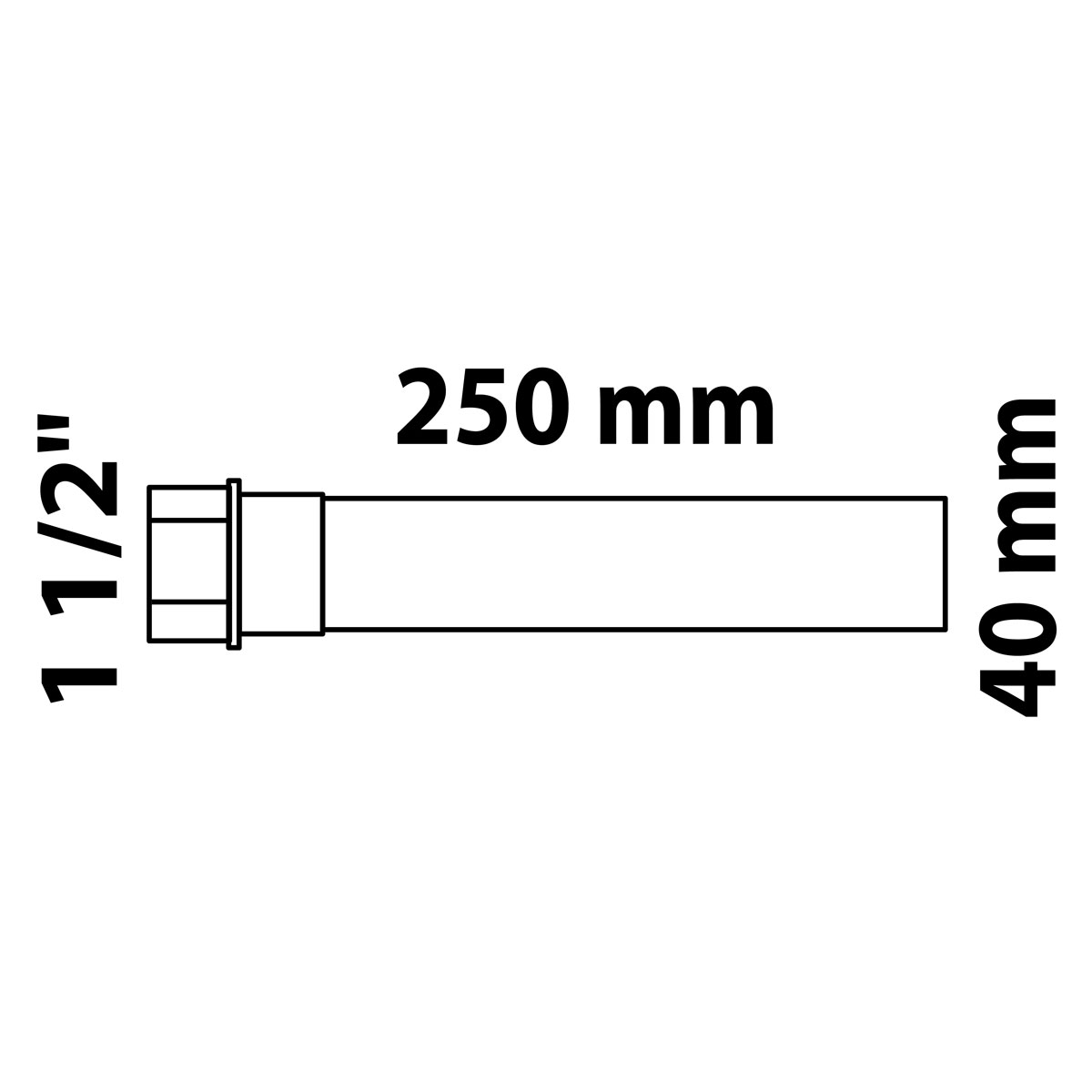 Kirchhoff Siphon-Verlängerungsrohr ECO-SAVE KS 1 1/2" x 250 x Durchmesser 40 mm Bild 2