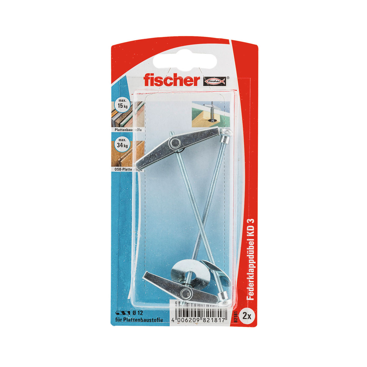 Fischer  Kippübel KD 3 ohne Haken 2 Stück