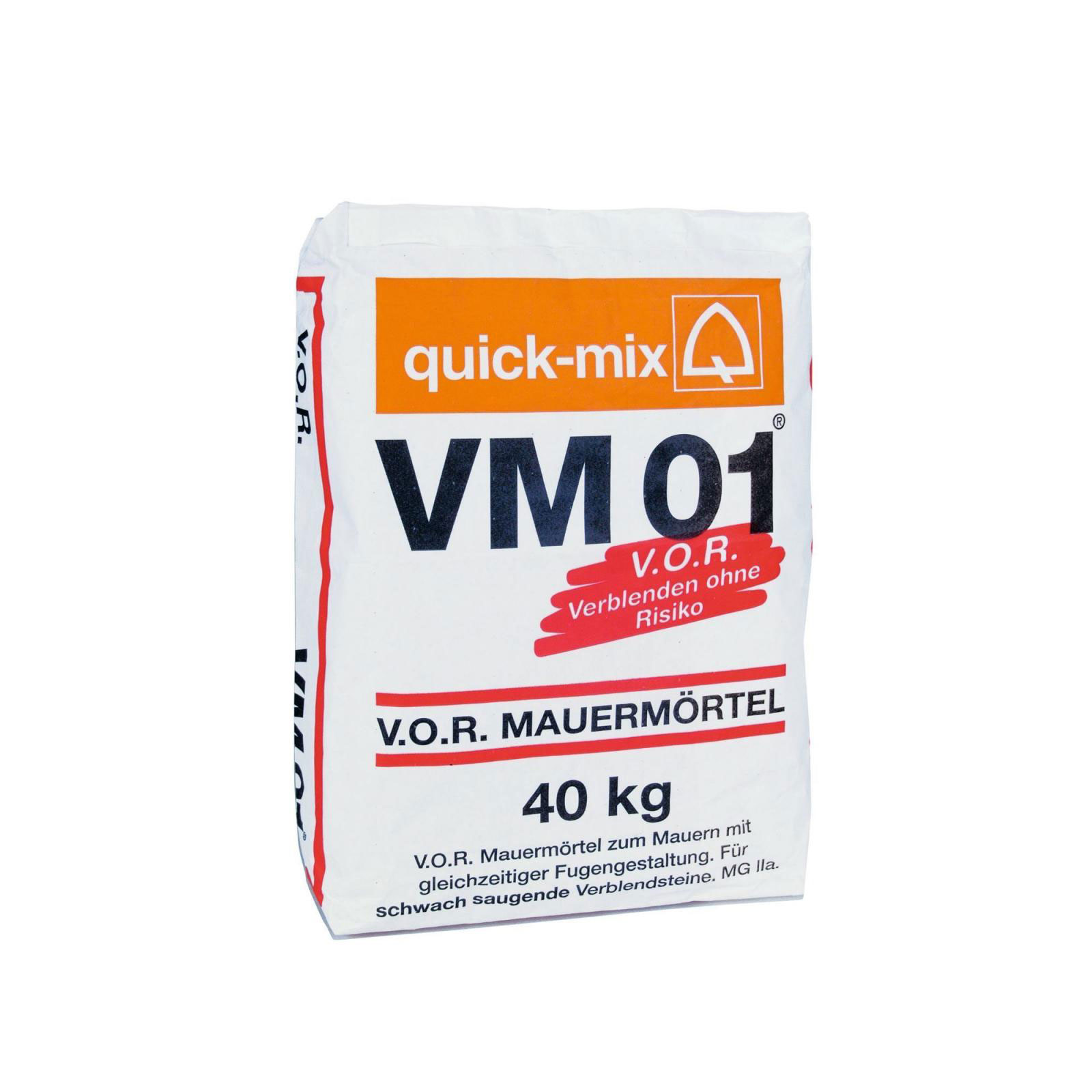 Mauermörtel für schwach saugende Steine 40 kg grau VM 01 gr.