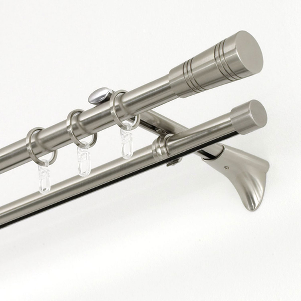 Gardinia Gardinenstange Chicago 160 cm mit Innenlauf II Durchmesser 20 mm Edelstahl-optik Bild 8