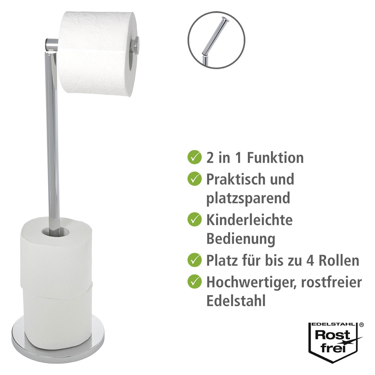 Wenko Stand Toilettenpapierhalter 2 in 1 | 228694