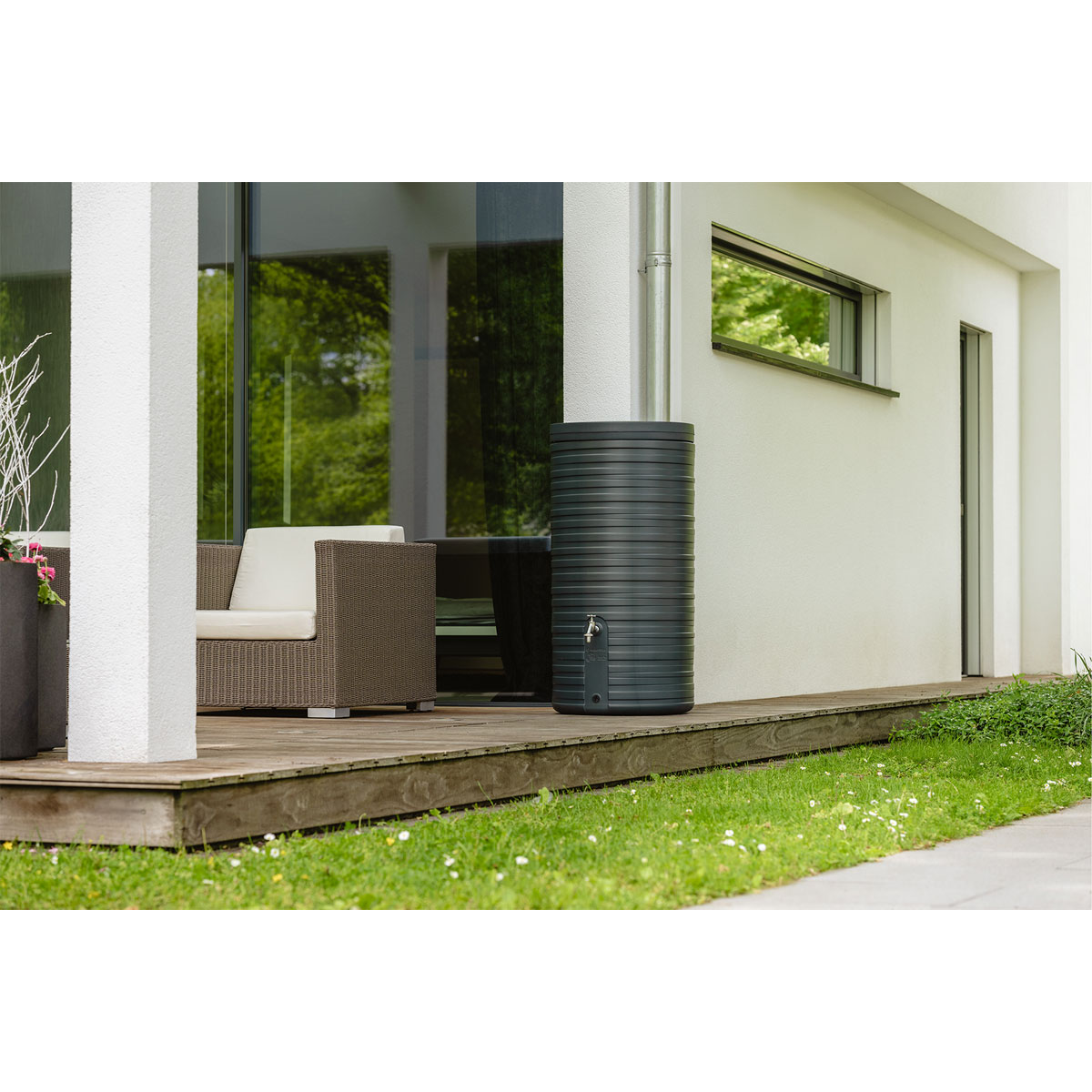 Garantia  Regentonne Nordic 2in1 300 Liter graphite grey inkl. Deckel Bild 6