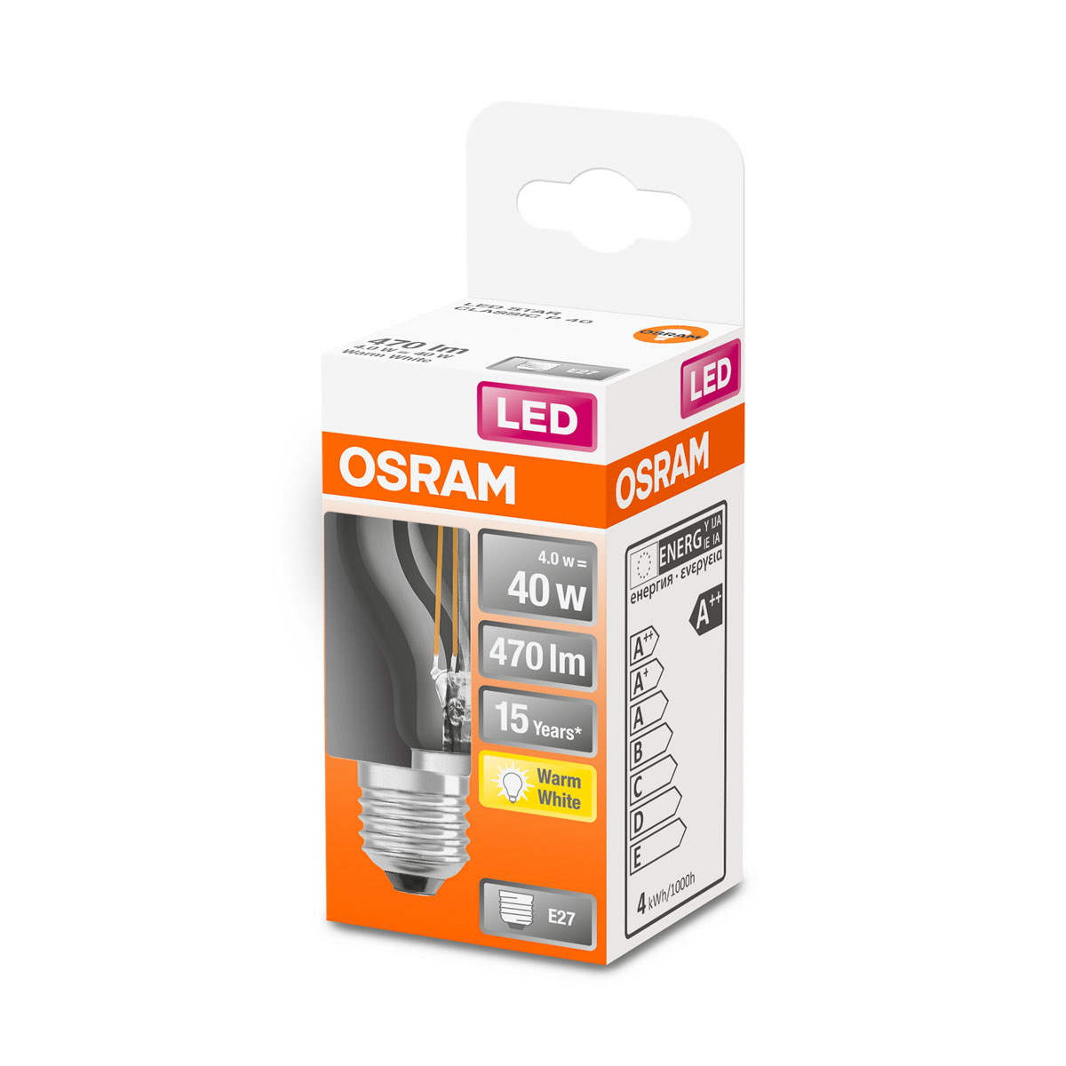 Osram LED-Leuchtmittel Tropfenform E27 40W klar Bild 2