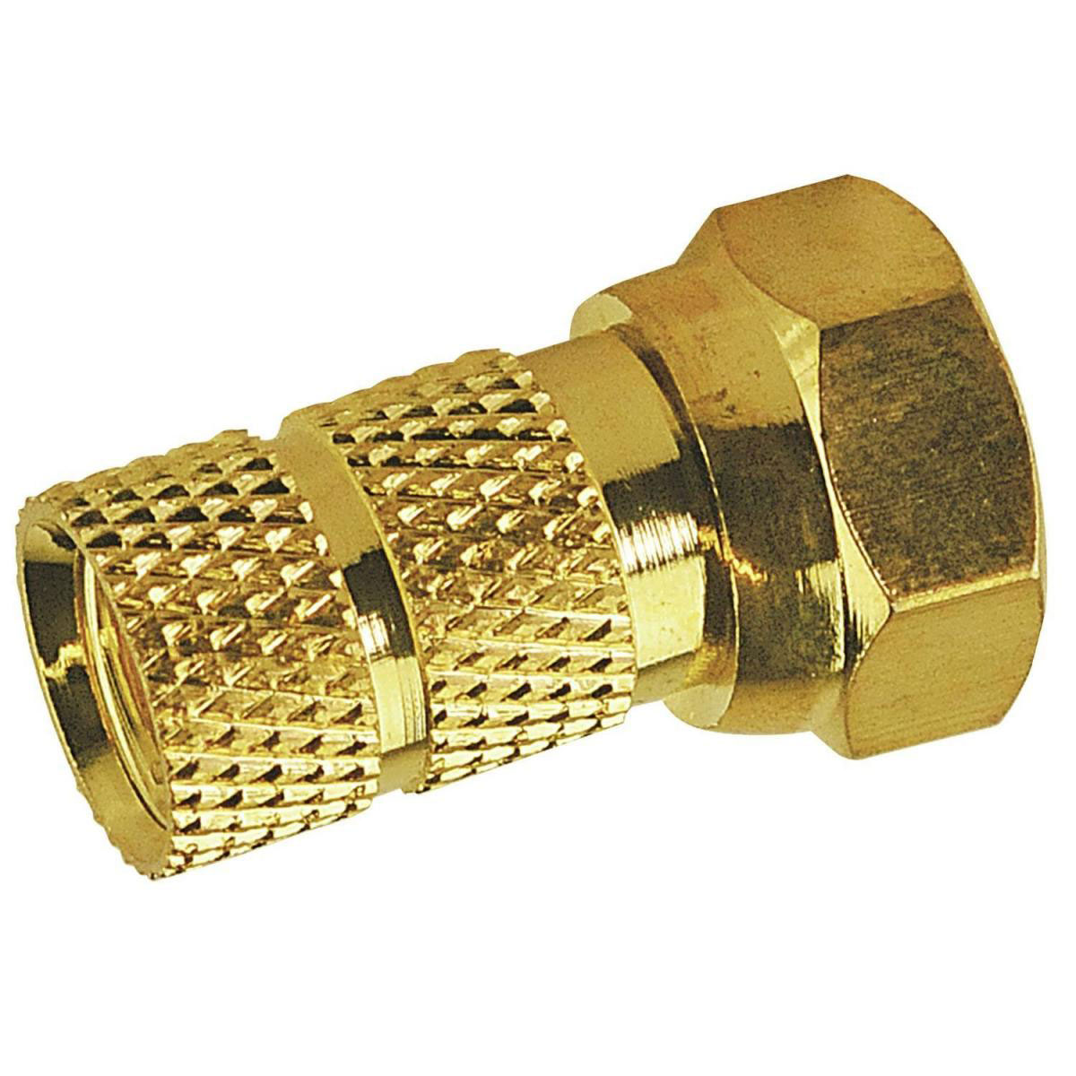 Schwaiger F-Aufdrehstecker 6,5 mm gold