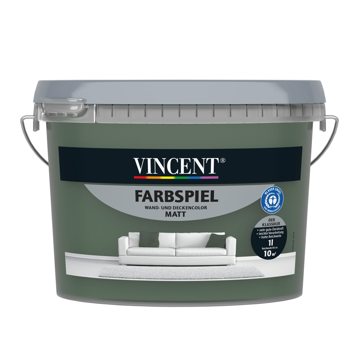 Vincent  Wandfarbe Farbspiel Dschungelgrün matt 1 L