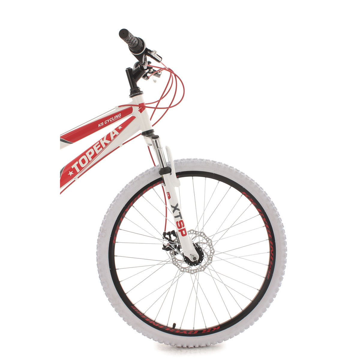 Mountainbike „Topeka“, Fully, weiß-rot