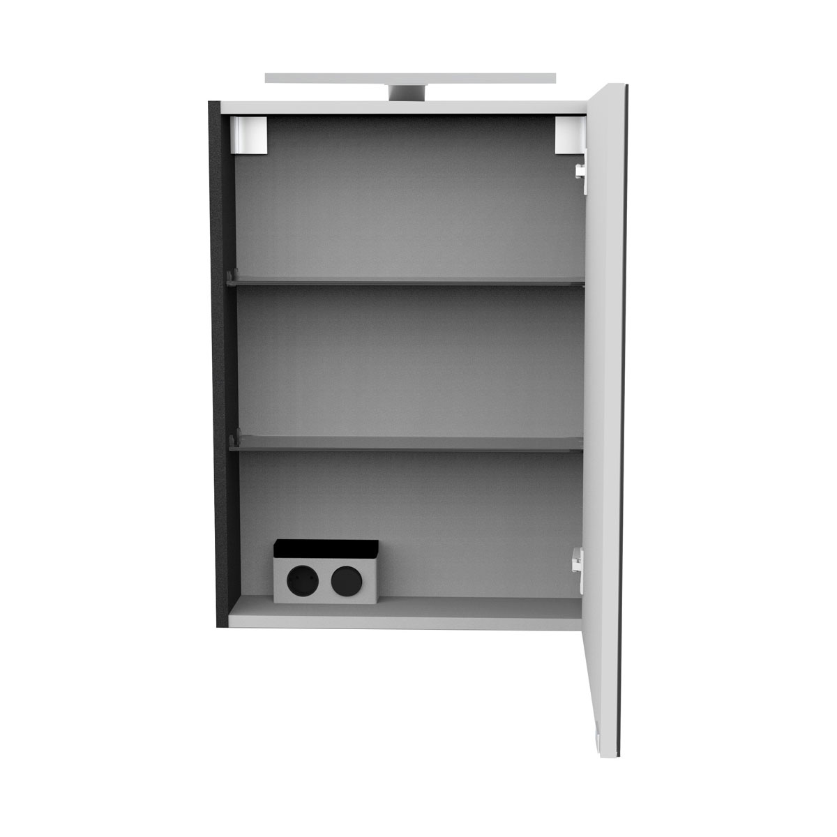 Fackelmann  Gäste-WC Spiegelschrank rechts SBC 500 x 680 x 153 mm anthrazit Bild 3