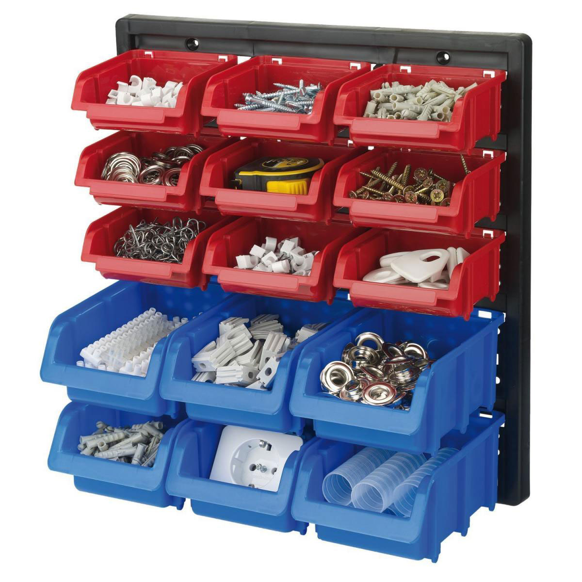 Tood Sichtlagerkasten-Set blau-rot 16-teilig