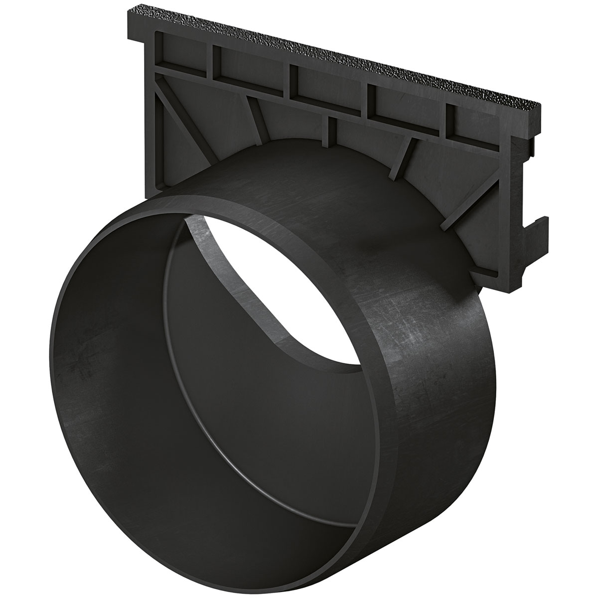 Stirnwand mit Stutzen schwarz