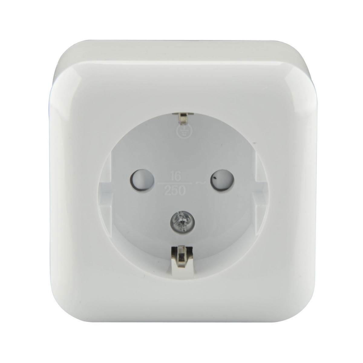 Schutzkontakt-Steckdose Standard 1-fach Aufputz weiß