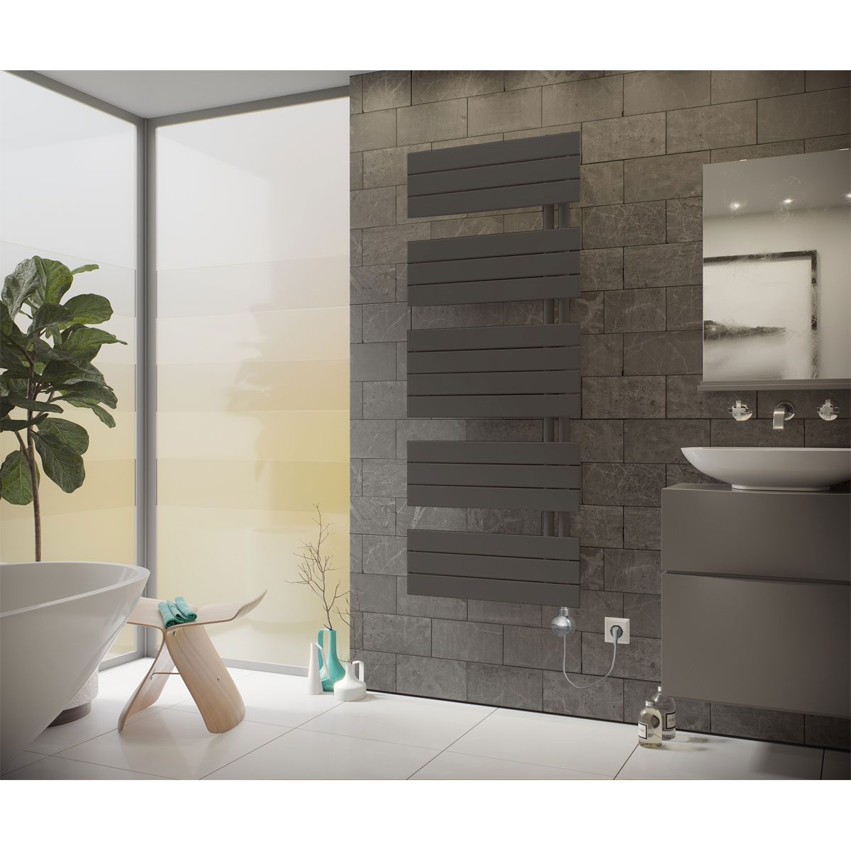 Ximax  Elektrischer Handtuchwärmer P2-Open 1720 x 600 mm 900 Watt Typ 5 Anthrazit