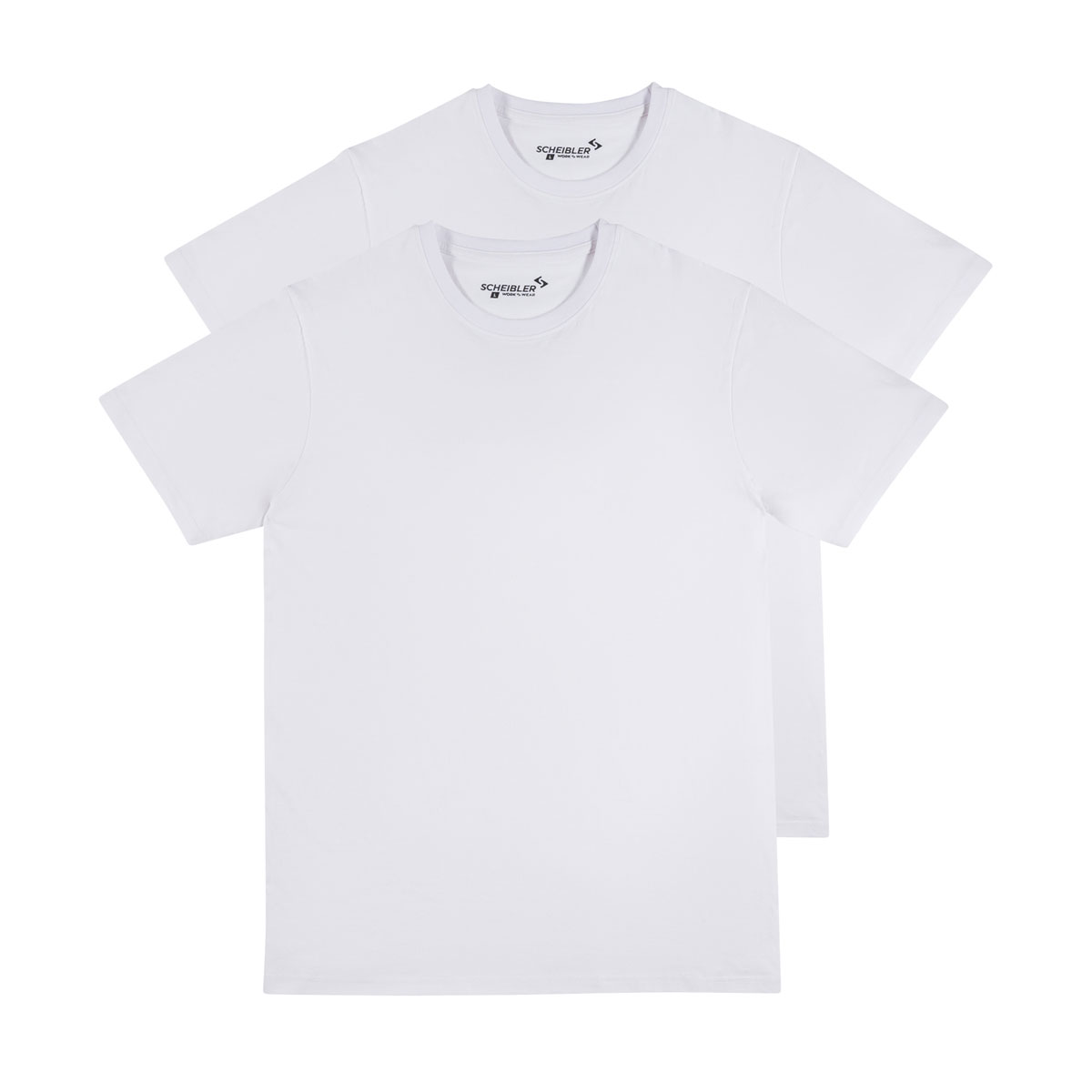 Scheibler Doppelpack T-Shirt weiß Größe M