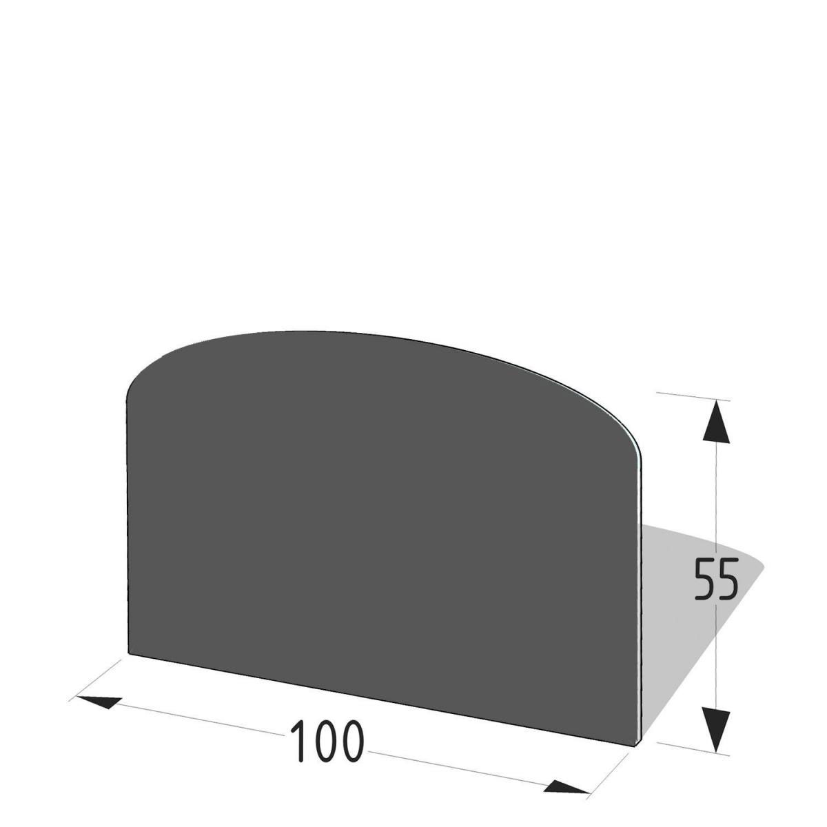 Metallvorlegeplatte Segmentbogen „100x55 cm“, schwarz