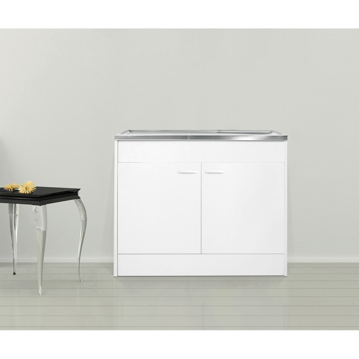 Respekta Samara Komplettspüle KS50D 100 x 50 cm Weiß / Weiß Bild 2