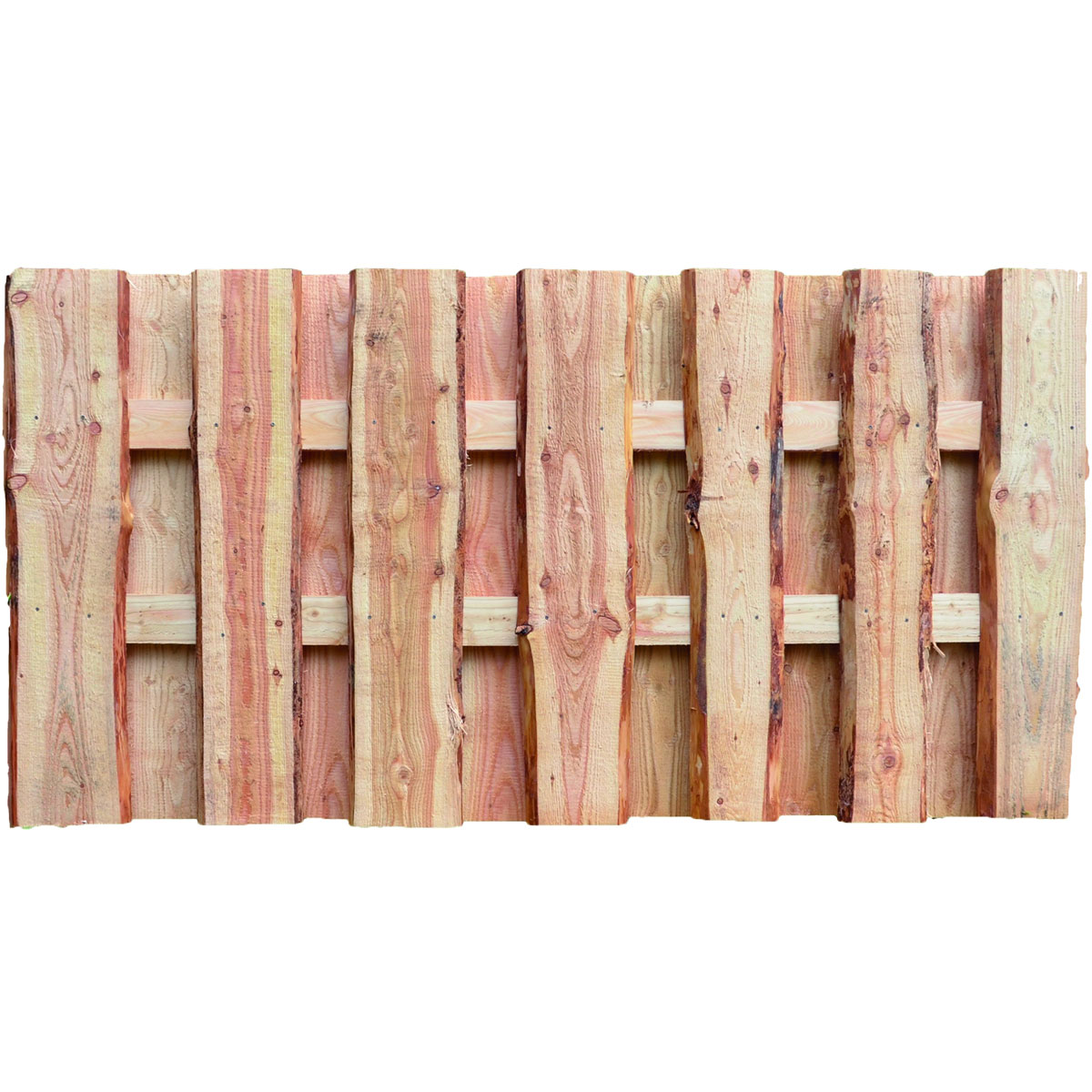 TETZNER & JENTZSCH Zaunserie „JÜTLAND“, Lärche, 180 x 90 cm, Bretter sägerau, mit Baumkante