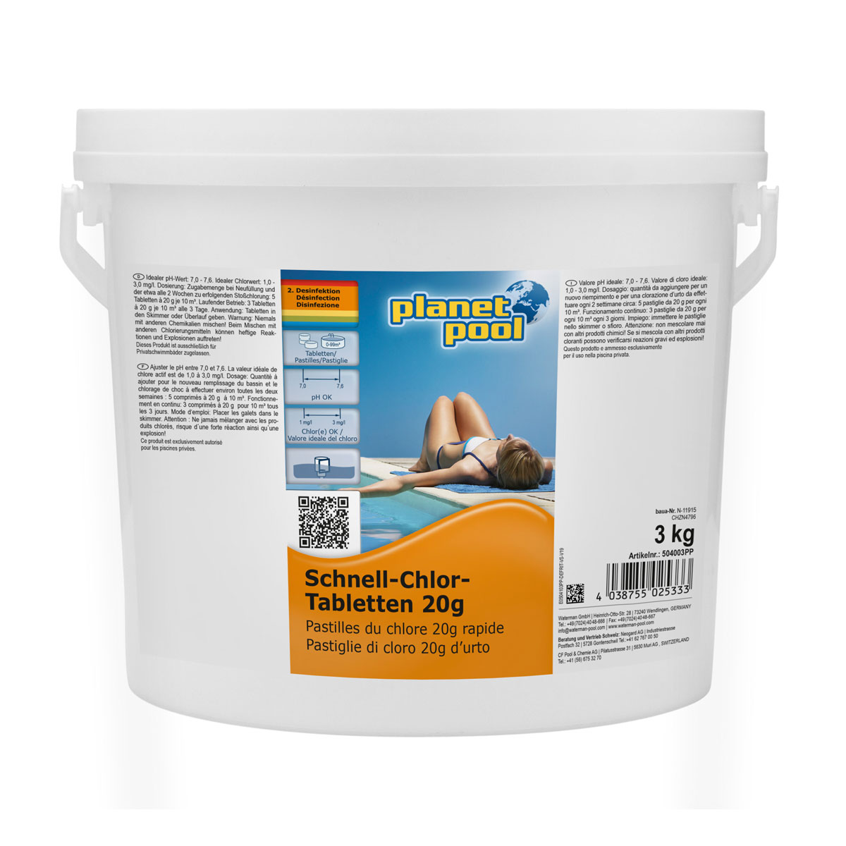 Schnell-Chlortabletten 20 g 3 kg