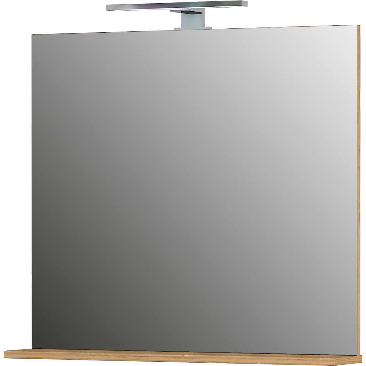 Spiegel „Vision“, mit Ablageboden und LED-Beleuchtung, 76x75x15 cm, weiß