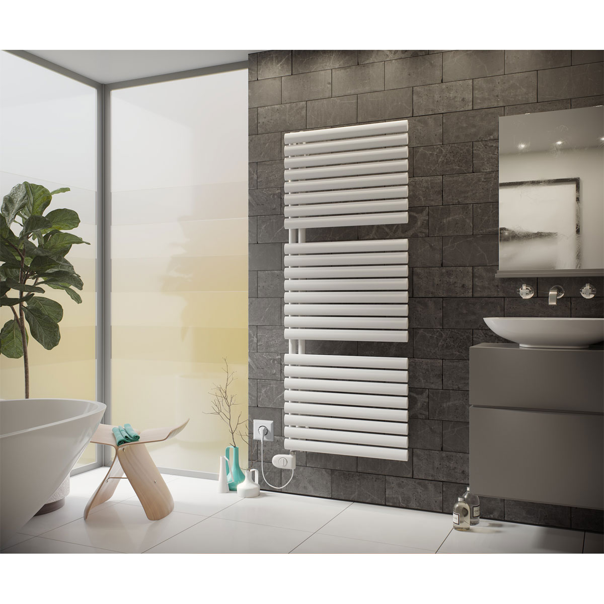 Ximax  Elektrischer Handtuchwärmer Fortuna-Open 1164 x 600 mm 600 Watt Typ 3 Weiß