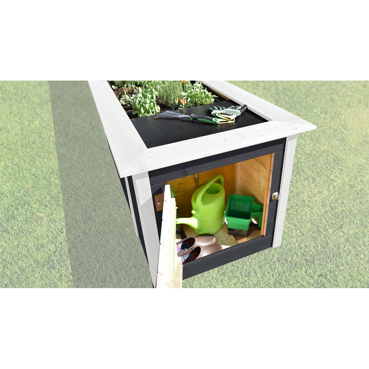 Weka Profi-Hochbeet 669 mit Abstellraum anthrazit/weiß Bild 5
