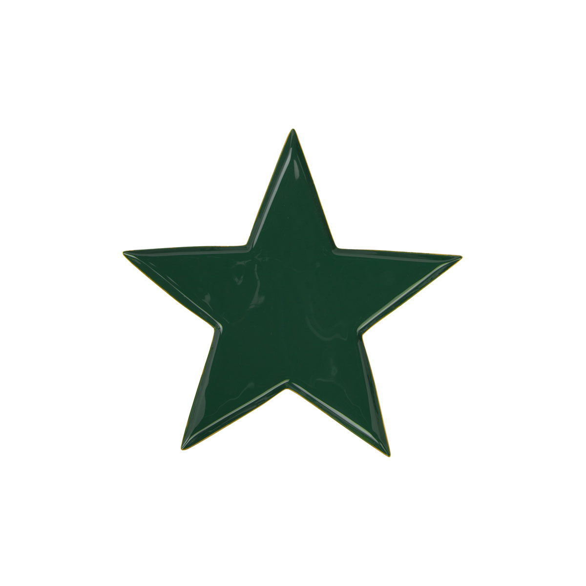 Emaille-Tablett Stern grün gold Metall 27,5 x 1 x 27,5 cm