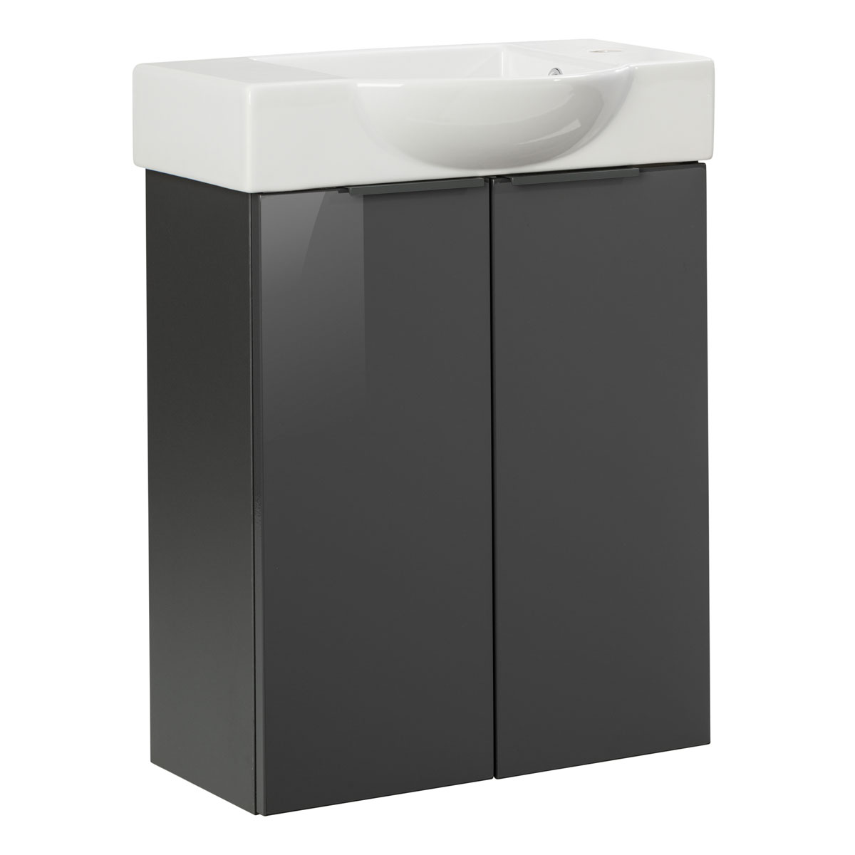 Fackelmann  Gäste-WC Waschtischunterschrank SBC 520 x 600 x 243 mm anthrazit Bild 3