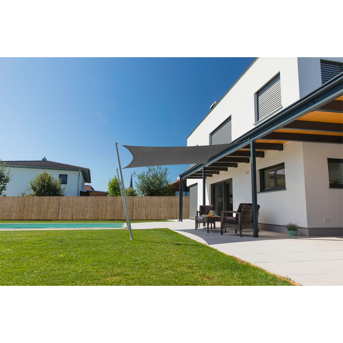 Viereck-Segel Cannes 5 x 5 m anthrazit