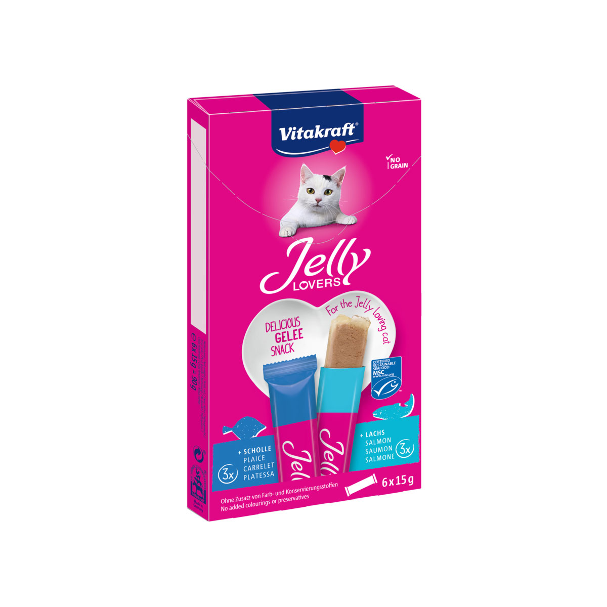 Vitakraft Cat Jelly Lovers Lachs und Scholle 6 x 15g