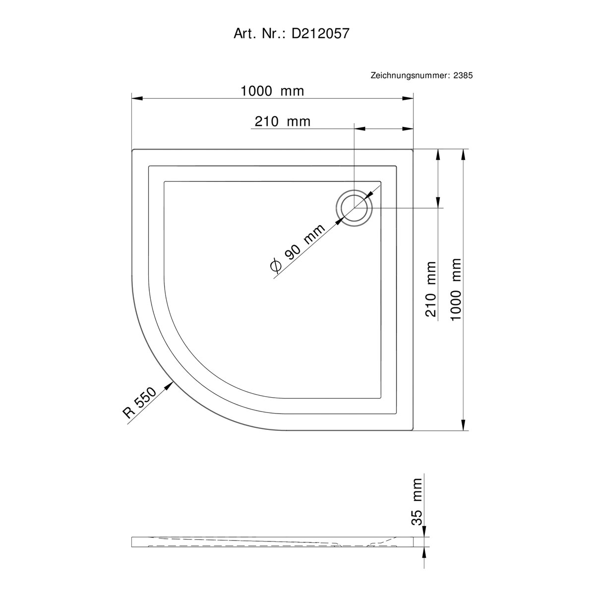 Schulte Duschwanne 100 x 100 cmalpinweiß Bild 2