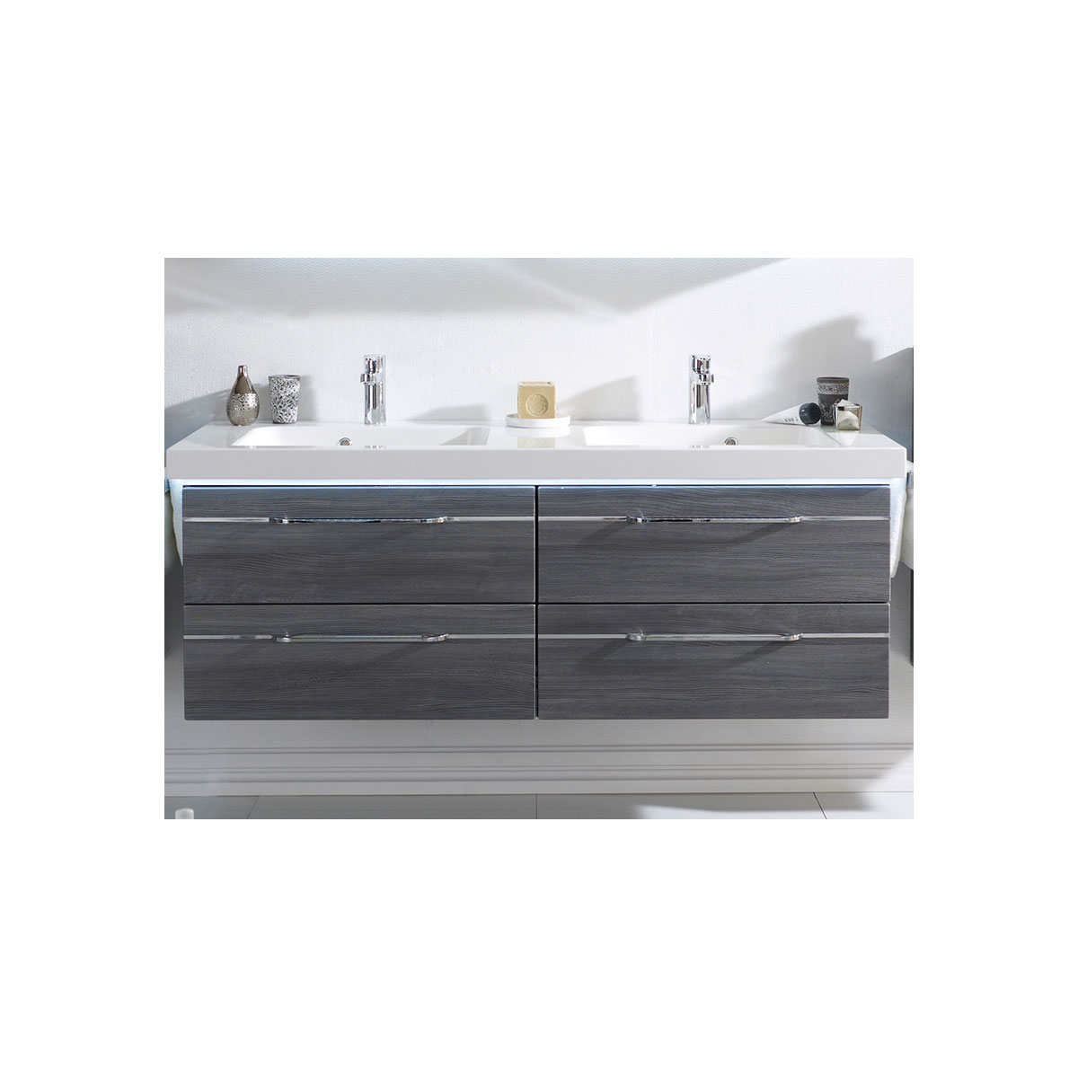 Waschtischunterschrank „Volterra“, grau, Fokus 5015