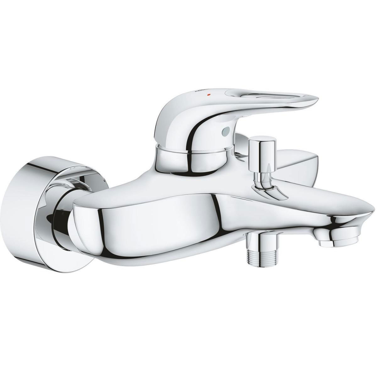 Grohe Einhand-Wannenbatterie Eurostyle offener Metall-Hebelgriff Bild 1