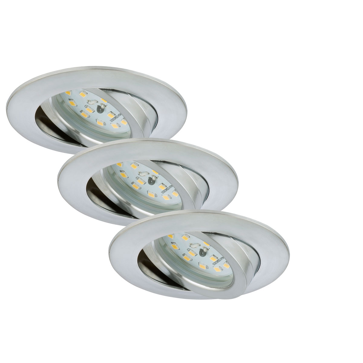 Briloner LED-Einbauleuchten-Set dimmbar 8,2 x 2,8 cm grau