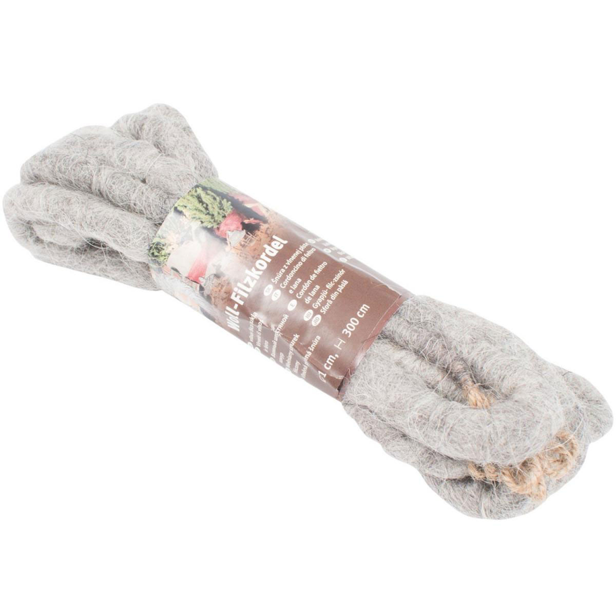 Videx Woll-Filzkordel stein 300 cm