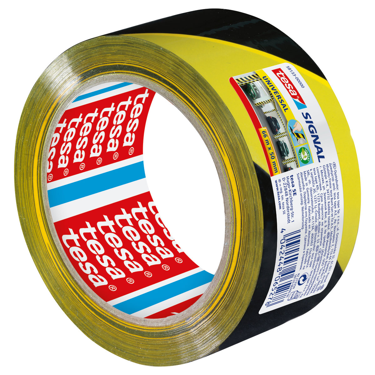 Tesa  Signalband Markierungsklebeband Universal gelb-schwarz 66m x 50mm Bild 3