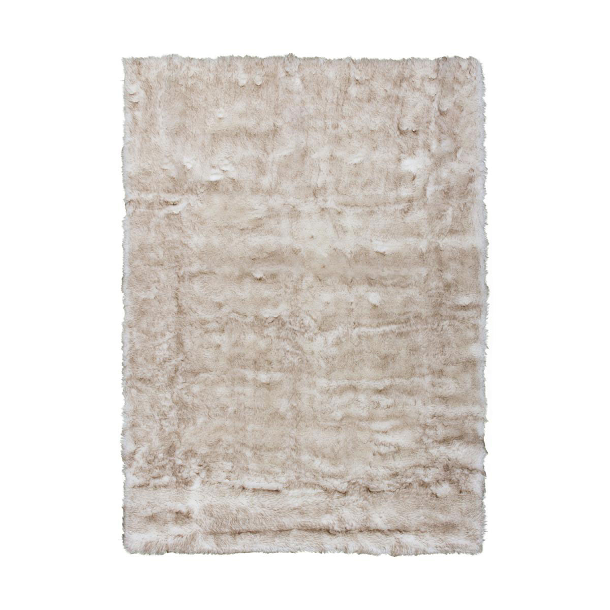 Teppich „Crown 110 Weiß/Braun“, 120x170cm, Schaffellimitat