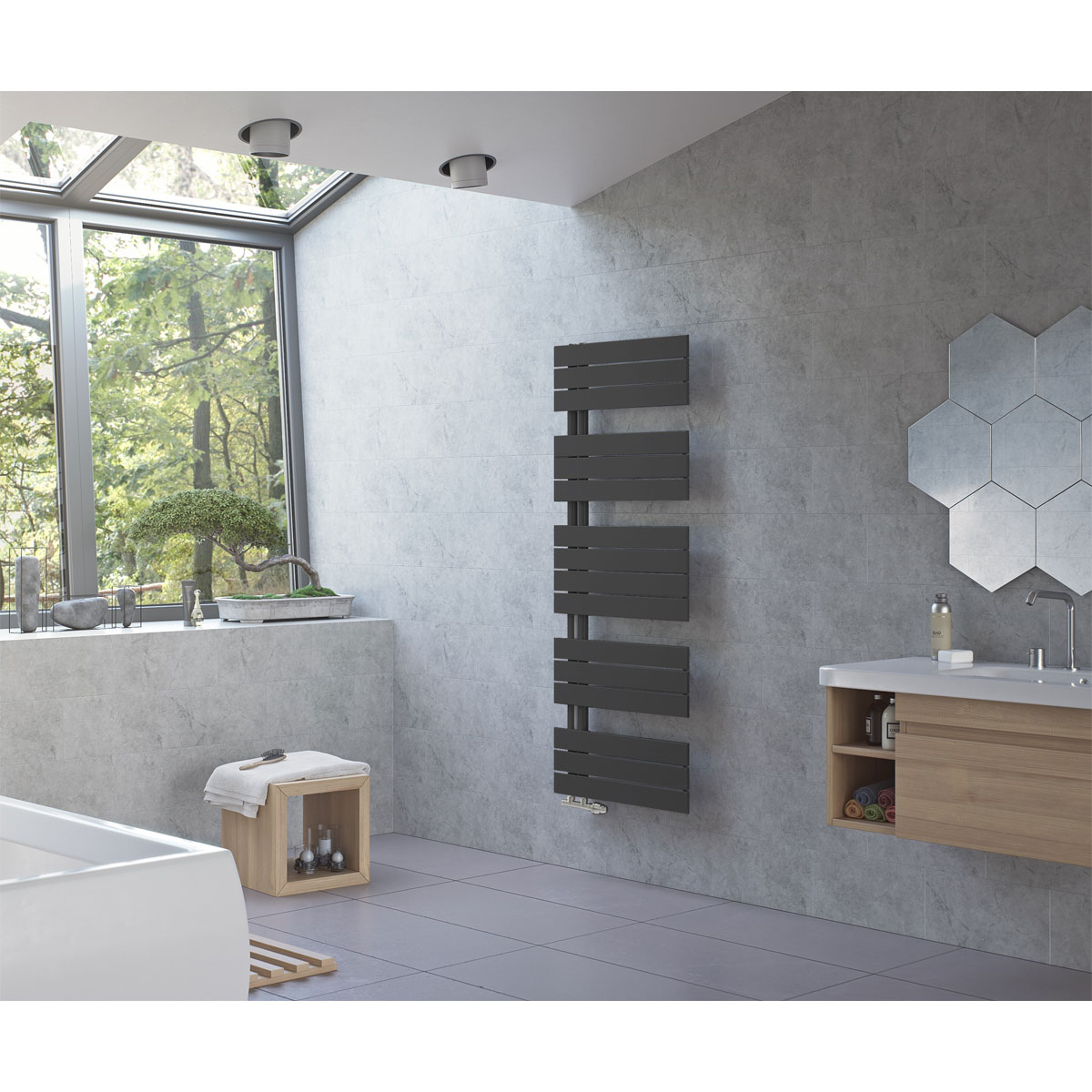 Ximax  Badheizkörper P2-Open 1720 x 600 mm 1009 Watt 50 mm Anschluss Anthrazit